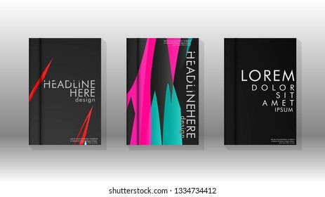 Cover book with a geometric design background. Valid for banners, placards, leaflets, poster designs, etc. Eps10 vector template