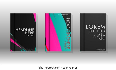 Cover book with a geometric design background. Valid for banners, placards, leaflets, poster designs, etc. Eps10 vector template