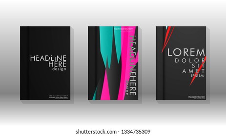 Cover book with a geometric design background. Valid for banners, placards, leaflets, poster designs, etc. Eps10 vector template