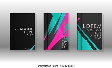 Cover book with a geometric design background. Valid for banners, placards, leaflets, poster designs, etc. Eps10 vector template