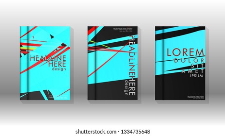 Cover book with a geometric design background. Valid for banners, placards, leaflets, poster designs, etc. Eps10 vector template