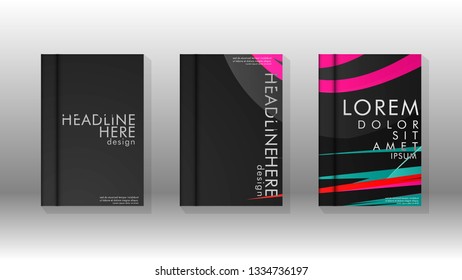 Cover book with a geometric design background. Valid for banners, placards, leaflets, poster designs, etc. Eps10 vector template