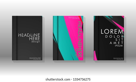 Cover book with a geometric design background. Valid for banners, placards, leaflets, poster designs, etc. Eps10 vector template