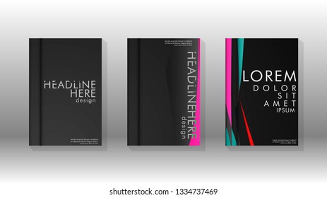 Cover book with a geometric design background. Valid for banners, placards, leaflets, poster designs, etc. Eps10 vector template