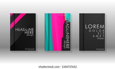 Cover book with a geometric design background. Valid for banners, placards, leaflets, poster designs, etc. Eps10 vector template