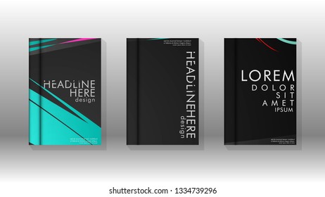 Cover book with a geometric design background. Valid for banners, placards, leaflets, poster designs, etc. Eps10 vector template