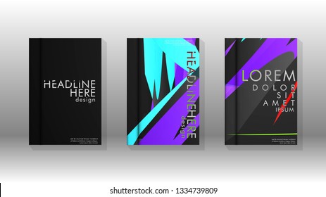 Cover book with a geometric design background. Valid for banners, placards, leaflets, poster designs, etc. Eps10 vector template