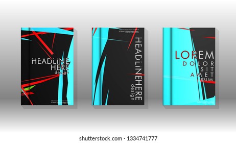 Cover book with a geometric design background. Valid for banners, placards, leaflets, poster designs, etc. Eps10 vector template