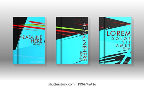 Cover book with a geometric design background. Valid for banners, placards, leaflets, poster designs, etc. Eps10 vector template