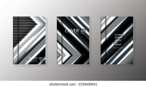 Cover book with a geometric design background. Valid for banners, placards, leaflets, poster designs, etc. Eps10 vector template