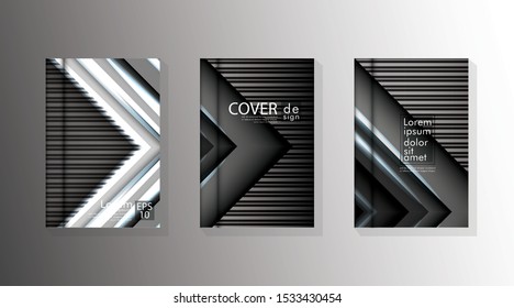 Cover book with a geometric design background. Valid for banners, placards, leaflets, poster designs, etc. Eps10 vector template