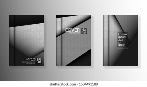 Cover book with a geometric design background. Valid for annuals, placards, leaflets, poster designs, etc. Eps10 vector template