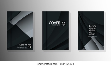 Cover book with a geometric design background. Valid for annuals, placards, leaflets, poster designs, etc. Eps10 vector template