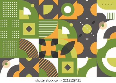 Cover book geometric shapes seamless pattern It consists of a polyhedron such as a circle square triangle Used in the textile industry, fabric pattern, paper, wallpaper, book cover