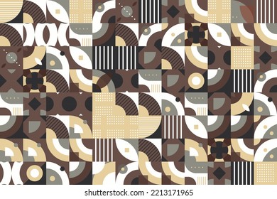 Cover book geometric shapes vector seamless pattern It consists of a polyhedron such as a circle square triangle Used in the textile industry, fabric pattern, paper, wallpaper, book cover
