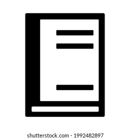 Titelbuchsymbol einzeln auf Vektorgrafik. Hochwertiges, schwarzes Vektorsymbol