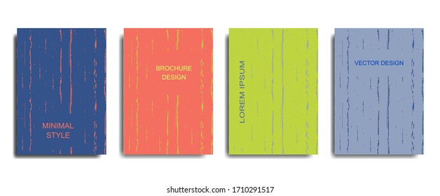 Cover of a book, magazine, booklet or brochure set. Blue, orange, green, and gray color combinations. Abstract modern vector illustration. Cover presentation templates.
