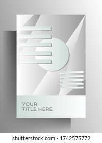 Cover for a book, magazine, booklet, brochure, catalog, poster. White geometric design. A4 format. EPS 10 vector.