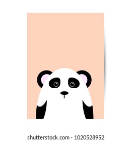 Cover for a book, notebook or diary with a picture of a cute panda on a peach background.