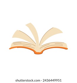 cover book open cartoon. empty object, education realistic, up literature cover book open sign. isolated symbol vector illustration