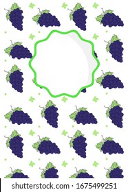 Cover book pattern grape fruit design template for print industrial