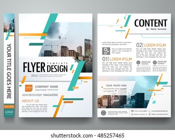 Cover book portfolio presentation brochure design template vector. City concept in A4 size.Green abstract square poster layout. Business flyers report magazine.