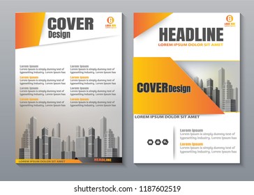 Cover book presentation brochure design template vector. City concept on A4 layout. Business flyers report magazine poster.
