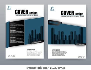 Cover book presentation brochure design template vector. City concept on A4 layout. Business flyers report magazine poster.