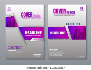 Cover book presentation brochure design template vector. City concept on A4 layout. Business flyers report magazine poster.