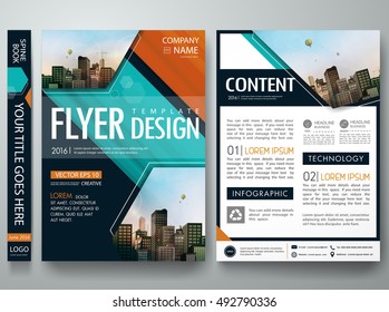 Cover book presentation brochure design template vector. Green abstract shape portfolio. City concept in A4 layout.Business flyers report magazine poster.