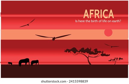 Cover book of a red african sunset