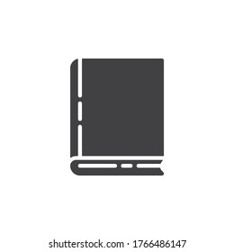 Cover Buch Vektorsymbol. volles Flachzeichen für mobiles Konzept und Webdesign. Symbol für die Blank-Book-Glyphe. Symbol, Logo-Abbildung. Vektorgrafik
