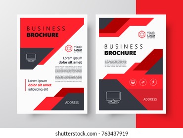 Cover booklet template geometric design red color