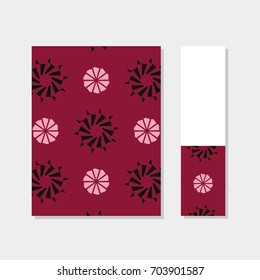 Cover and Bookmark in Arabic Style with Tribal Pattern. Perfect for Print, Template, to do list. Vector isolated illustration