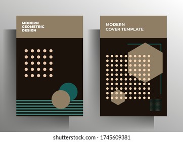 Cover For Books, Booklets, Brochures, Catalog, Textbook, Magazine, Poster Set Of Templates. Geometric Retro Style Design. A4 Format. EPS 10 Vector.