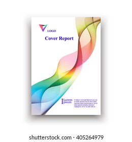 Cover in bright colors with interesting waves, colorful background, Brochure template layout, design, vector Illustration, extraordinary design, bright, wave