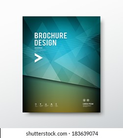 Cover brochure abstract triangle design blue background, template design, vector illustration