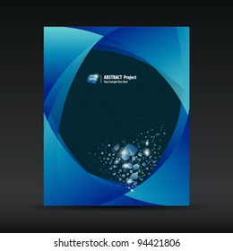 Cover brochure blue abstract background, vector illustration