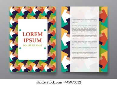 Cover brochure design. Arabic traditional decorative seamless patterns. Vector illustration