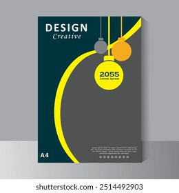 Cover and Brochure design layout, flyer design templates, company profile, magazine, poster, annual report, book cover with abstract shape design element in A4 size
