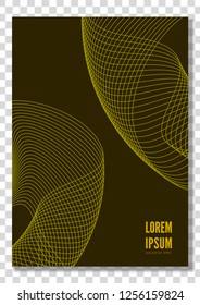 Cover, brochure, flyer template design with abstract background  isolated on transparent background. Vector illustration.