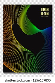 Cover, brochure, flyer template design with abstract background  isolated on transparent background. Vector illustration.