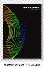 Cover, brochure, flyer template design with abstract background  isolated on transparent background. Vector illustration.