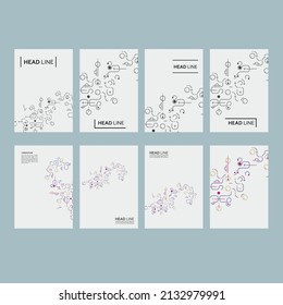 Cover brochure with geometric connect shapes. Vector presentation network modern lines. Graphic design tech background. Shapes connect concept