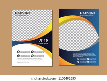 cover Brochure layout annual report poster flyer in A4 template background with geometric shape