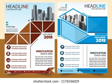 cover Brochure layout annual report poster flyer in A4 with geometric shape