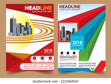 Cover Brochure layout annual report poster flyer in A4 with geometric shape