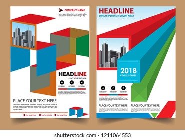 Cover Brochure layout annual report poster flyer in A4 with geometric shape