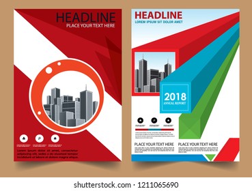 Cover Brochure layout annual report poster flyer in A4 with geometric shape