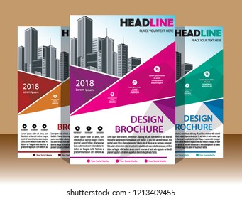 cover Brochure layout annual report poster flyer in A4 with geometric shape